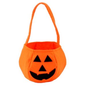 Cute Non-woven Kids Candy Bag Pumpkin Handbag for Halloween Party - Orange