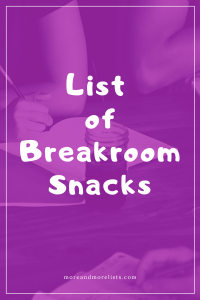 List of Breakroom Snacks